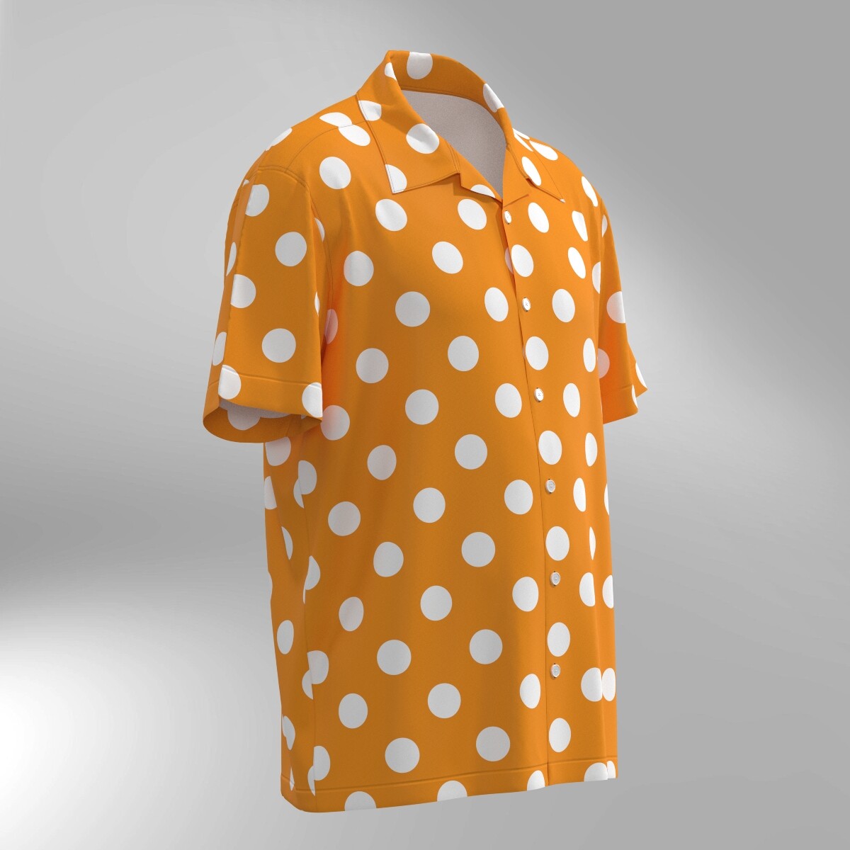 Polka Dot Hawaiian Shirt - White dots on Orange - Image 2