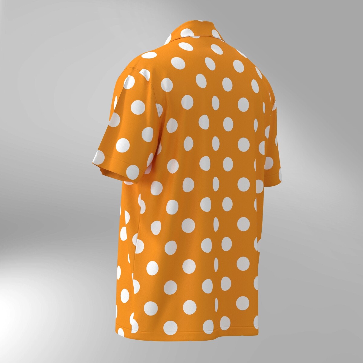 Polka Dot Hawaiian Shirt - White dots on Orange - Image 3