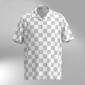 Checker Pattern Hawaiian Shirt - Gray & White