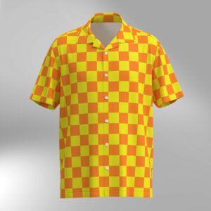 Checker Pattern Hawaiian Shirt - Yellow Shades