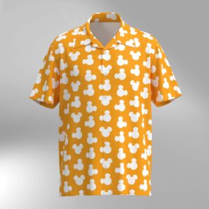 Mickey Mouse Ears Silhouette Disney Hawaiian Shirt - Orange