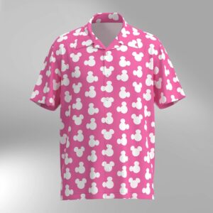 Mickey Mouse Ears Silhouette Disney Hawaiian Shirt - Pink