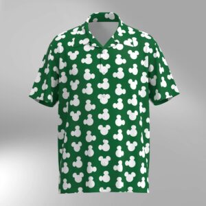 Mickey Mouse Ears Silhouette Disney Hawaiian Shirt - Green