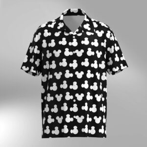 Mickey Mouse Ears Silhouette Disney Hawaiian Shirt - Black