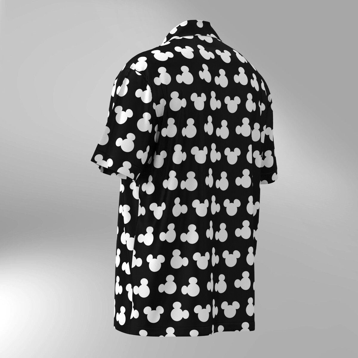 Mickey Mouse Ears Silhouette Disney Hawaiian Shirt - Black - Image 3