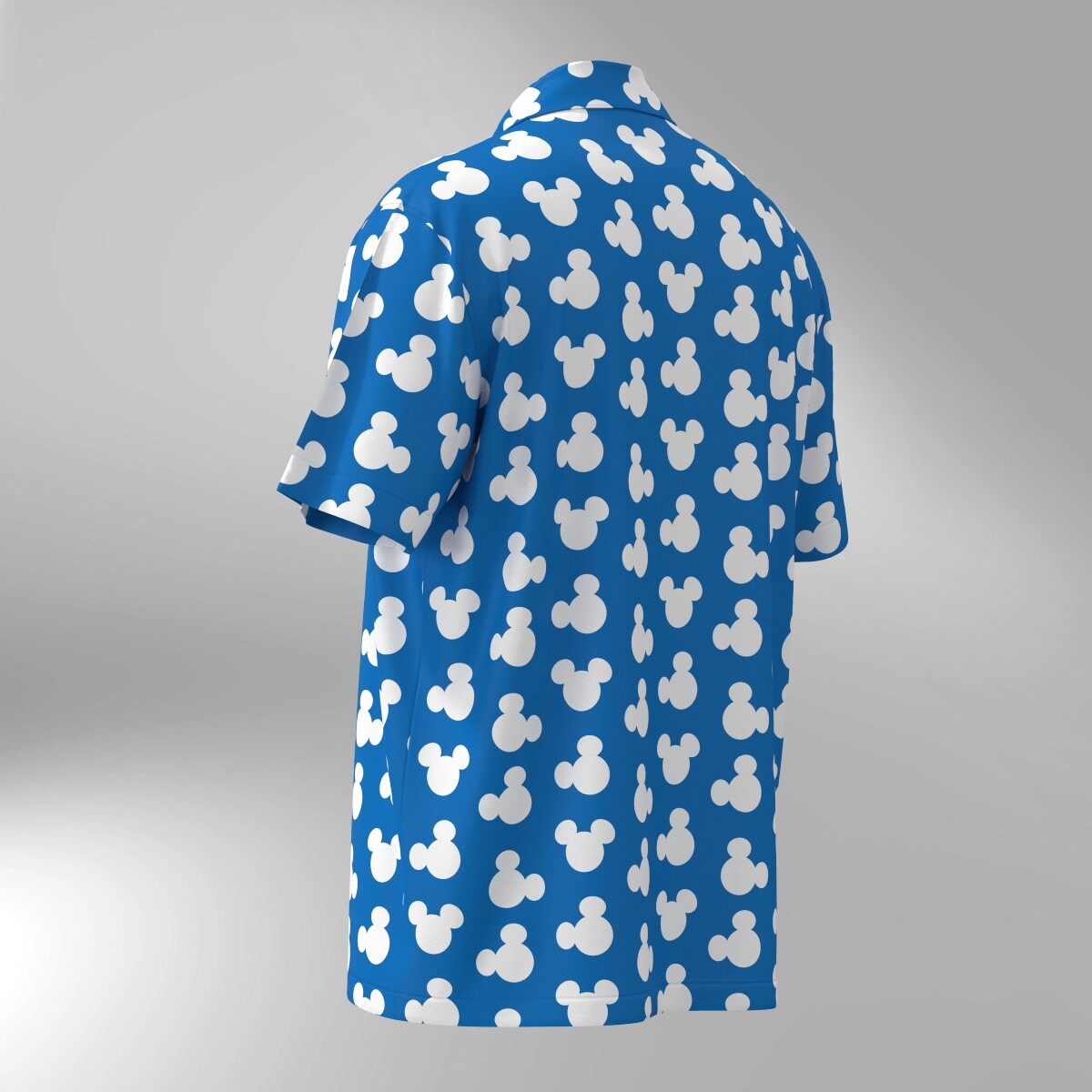 Mickey Mouse Ears Silhouette Disney Hawaiian Shirt - Blue - Image 3