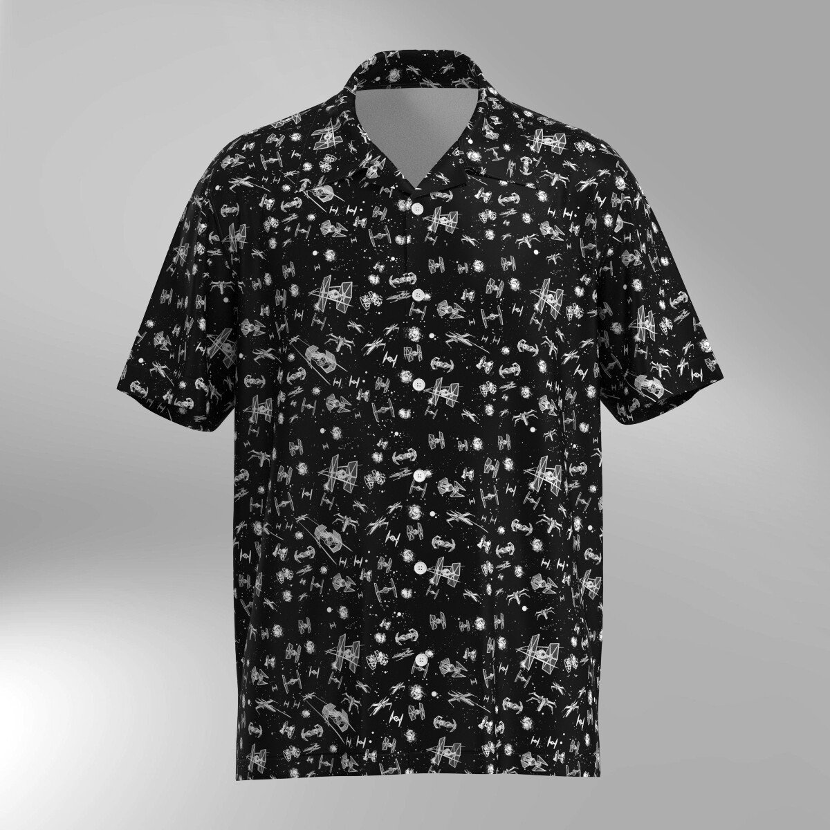 Star Wars Spaceships Battle Hawaiian Shirt - Black