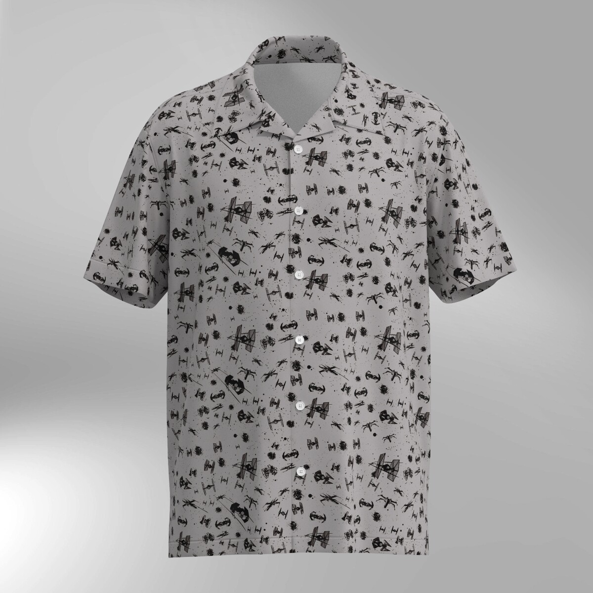 Star Wars Spaceships Battle Hawaiian Shirt - Gray