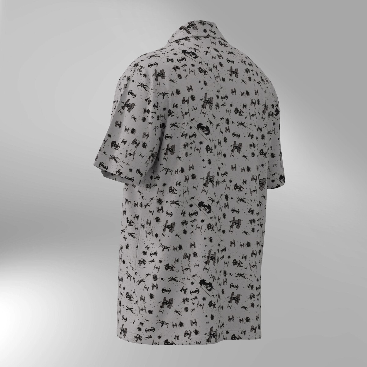 Star Wars Spaceships Battle Hawaiian Shirt - Gray - Image 3