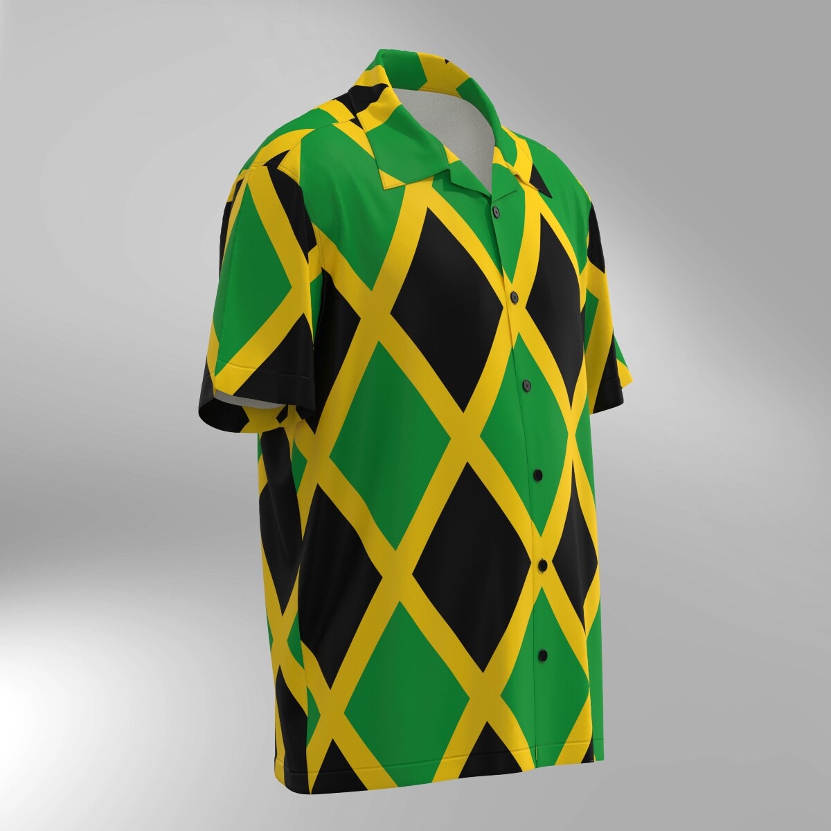 Jamaica Flag Inspired Hawaiian Shirt #3 - Image 2