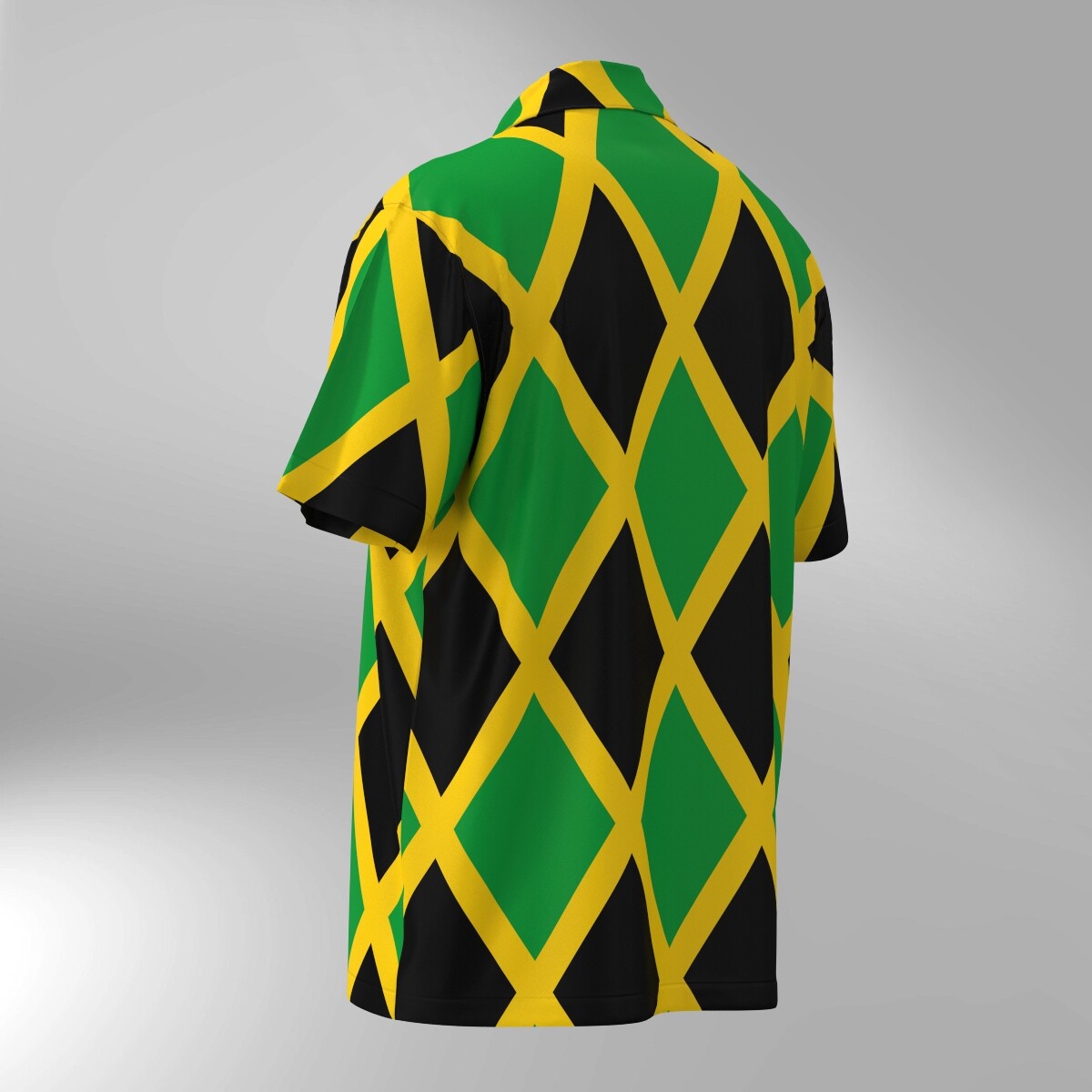 Jamaica Flag Inspired Hawaiian Shirt #3 - Image 3