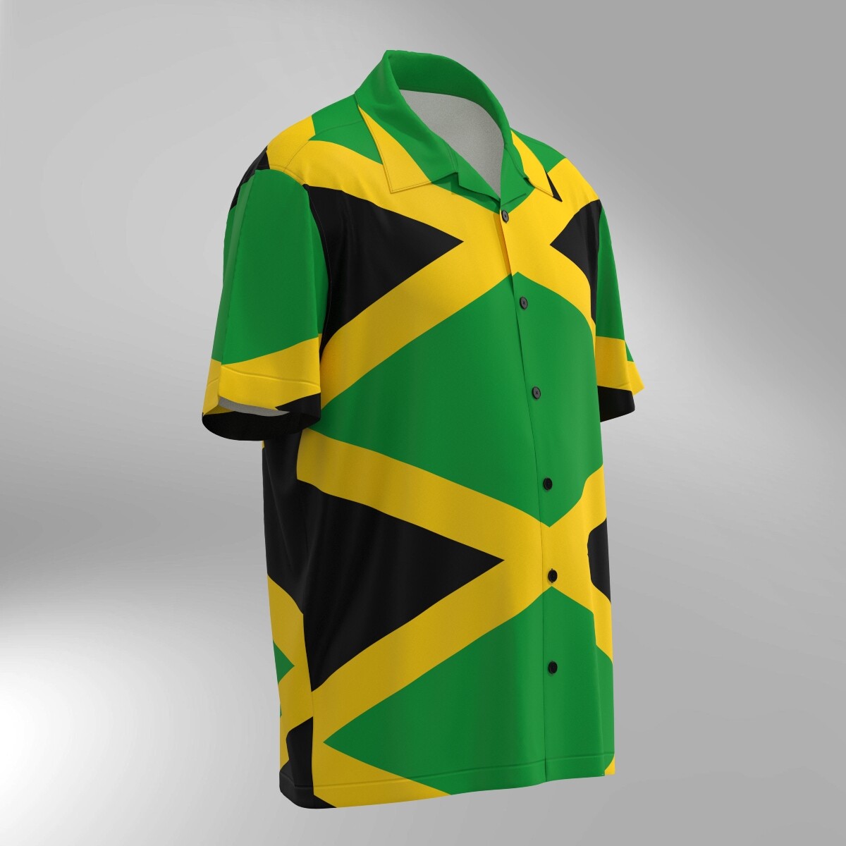 Jamaica Flag Inspired Hawaiian Shirt #4 - Image 2