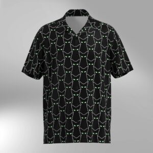 Cat Illustration Pattern Hawaiian Shirt #9