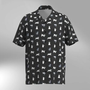Cat Illustration Pattern Hawaiian Shirt #10